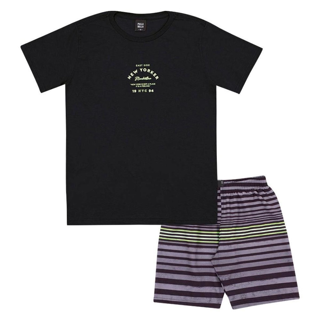 Conjunto Preto Juvenil Pulla Bulla Menino - 53568-51