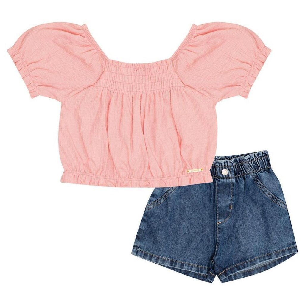 Conjunto Primeiros Passos Menina - Rose - 50621-11