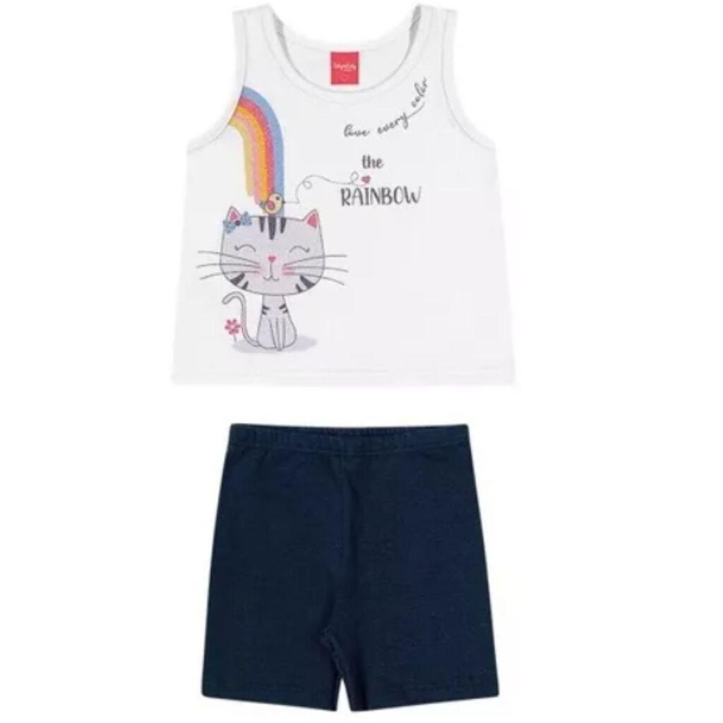Conjunto Regata Estampada The Rainbow + Short Kely Kety