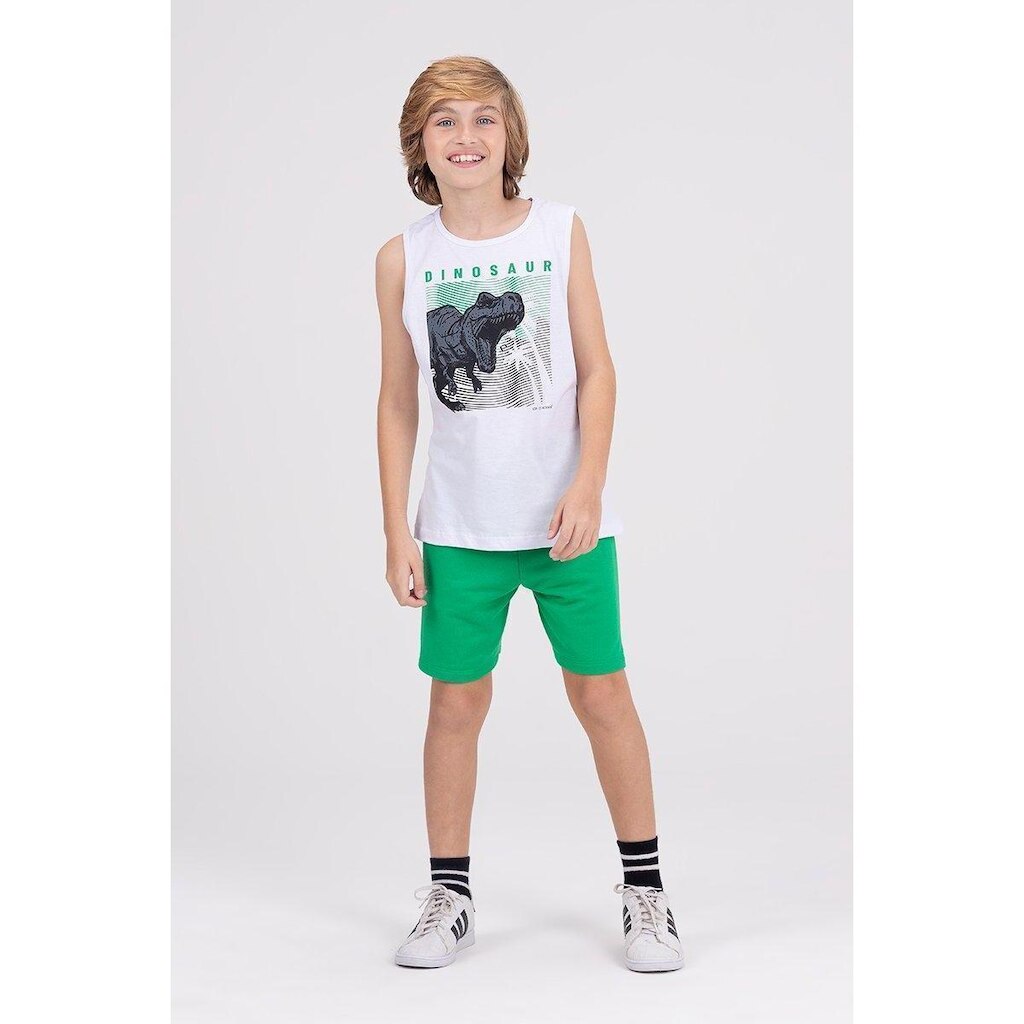 Conjunto Regata Infantil Dinosaur Branco