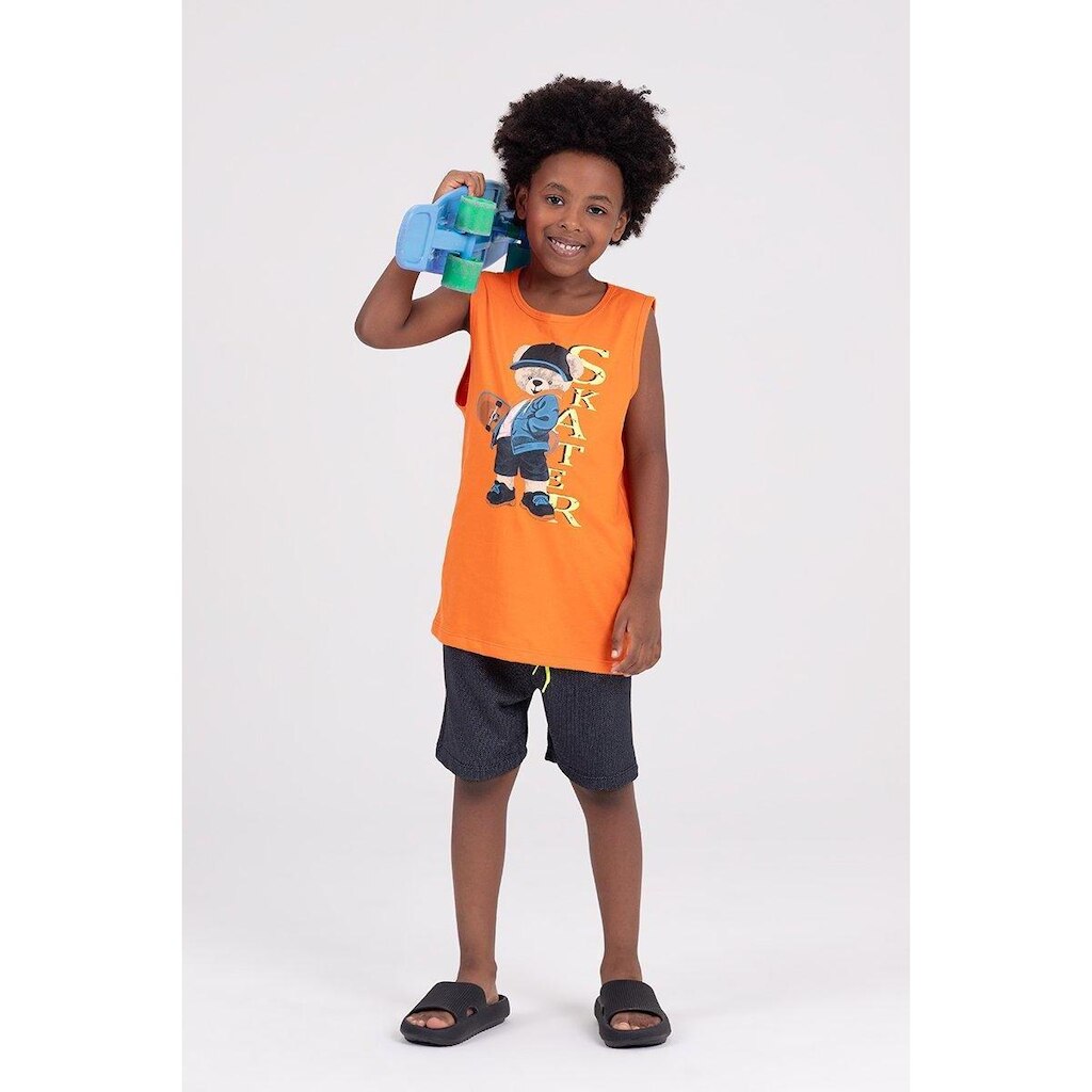 Conjunto Regata Infantil Web Skater Laranja