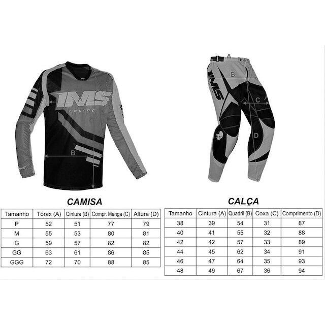 Conjunto Roupa Ims Mx Preto Proteção Amx Branco / Preto