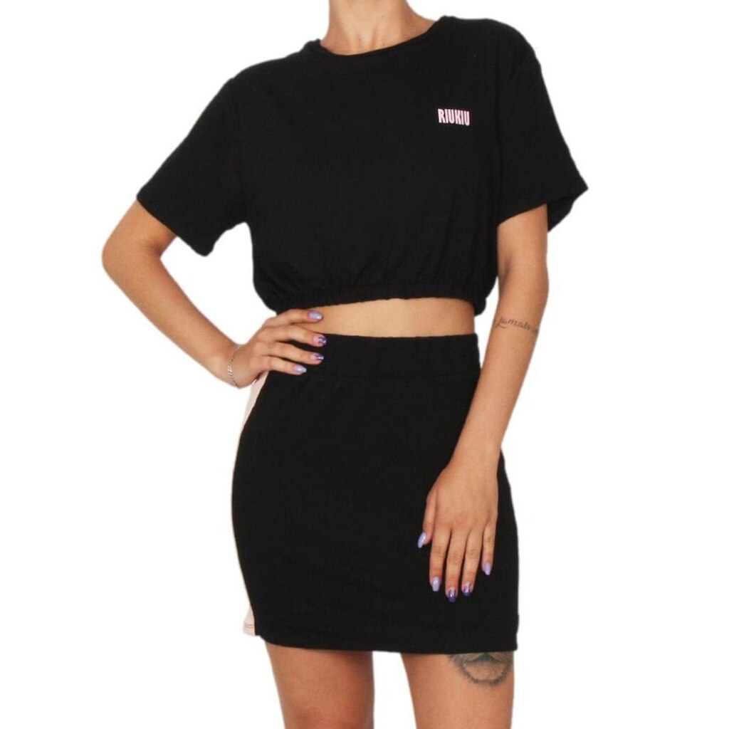 Conjunto Saia Regulagem + Blusinha Riu Kiu Riu Kiu