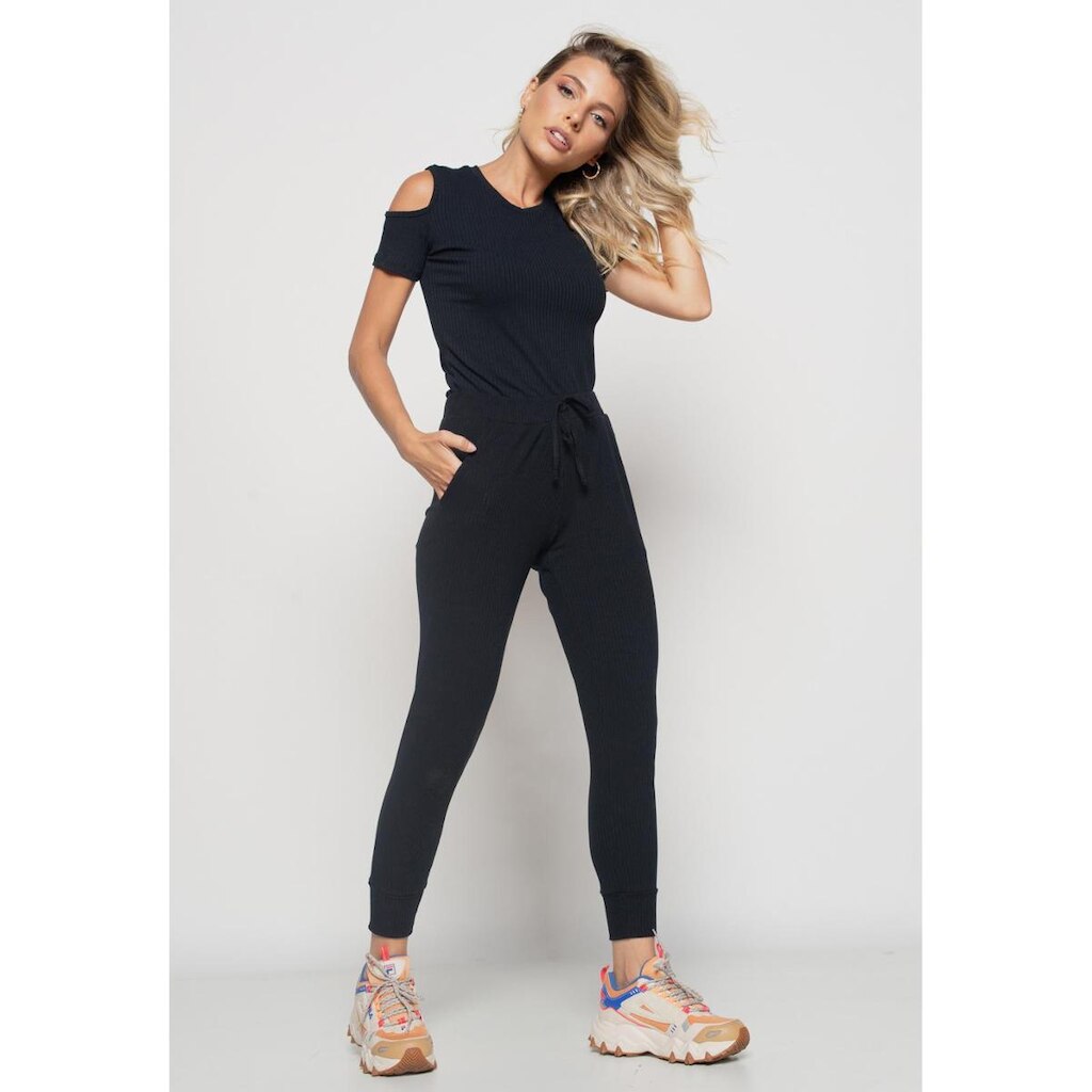 Conjunto Salvatore Comfy Com Blusa Ombro Vazado e Jogger Feminino