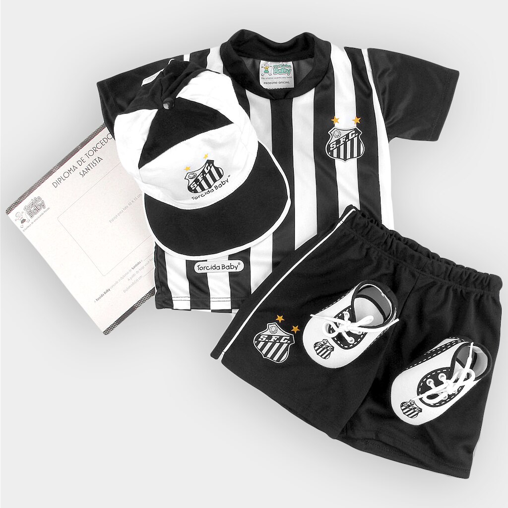 Conjunto Santos Sublimado c/ 4 peças Infantil