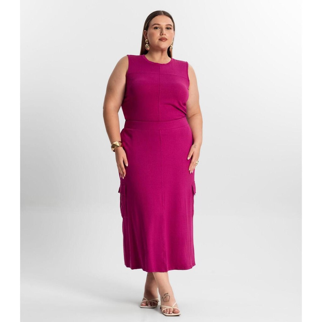 Conjunto Secret Plus Size Regata Com Saia Feminino