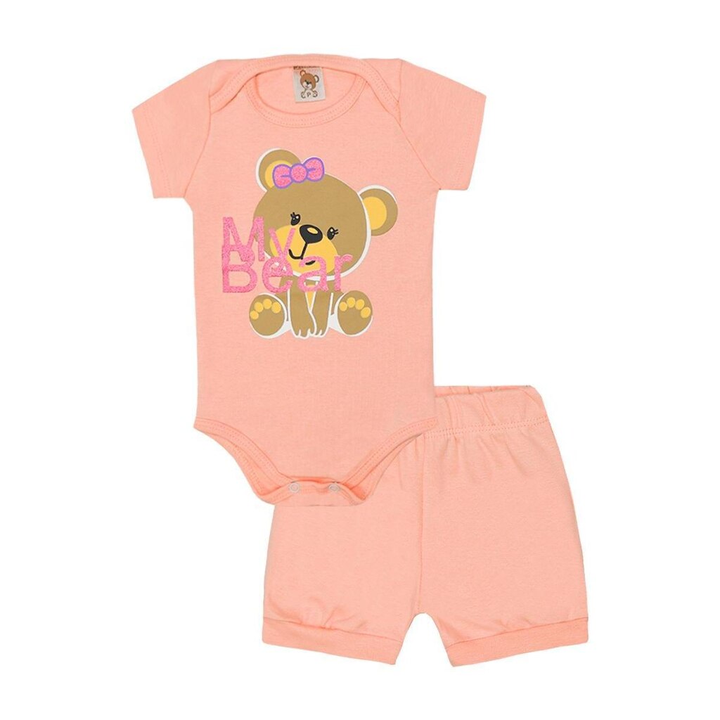 Conjunto Short e Body de Urso com Gola Americana - DLook