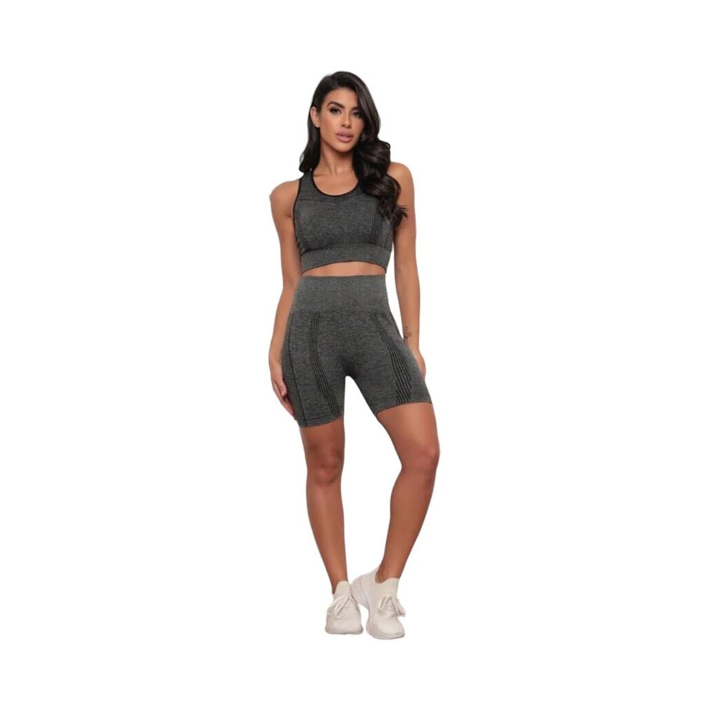 Conjunto SHORT LEVANTA BUMBUM + TOP Alcinha Cintura Alta 876