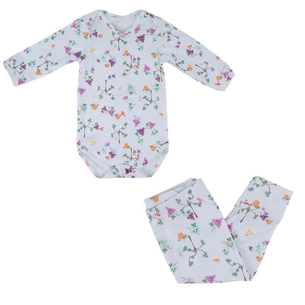 Conjunto Térmico Bebê Upman Body e Calça Branco Uvita - 34ER