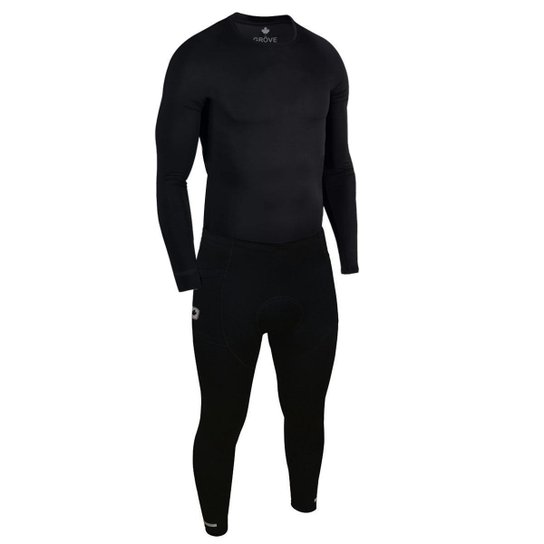 Conjunto Térmico Frio Camisa e Calça de Compressão Esportiva - Preto Menor preço em Conjunto Térmico Frio Camisa e Calça de Compressão Esportiva - Preto