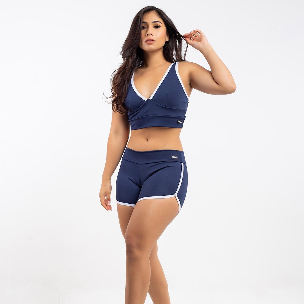 Conjunto Top Academia e Short Fit Zero Transparência Viére