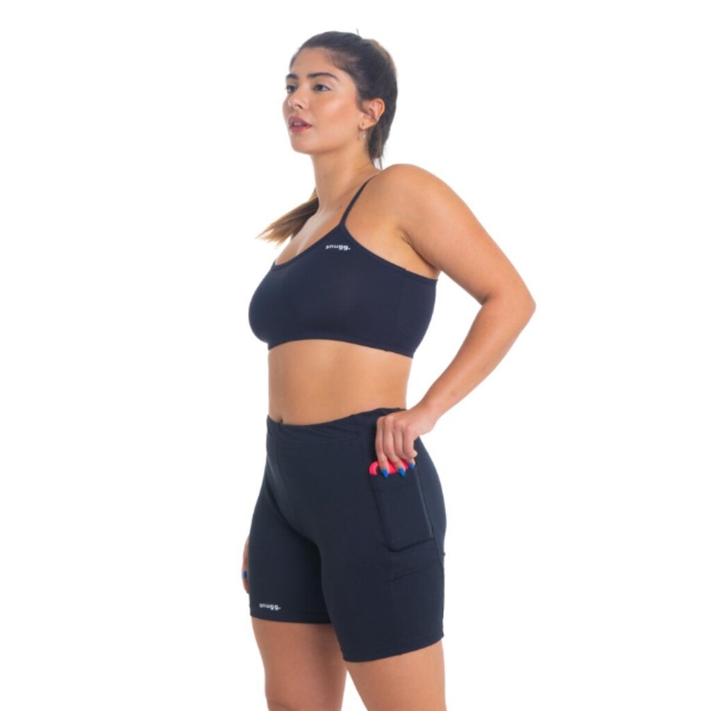 Conjunto Top Alcinha e Bermuda com Bolso Segunda Pele Snugg Proteção UV50+
