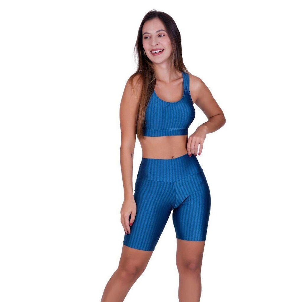 Conjunto Top e Bermuda 3D Academia Fitness Bruna