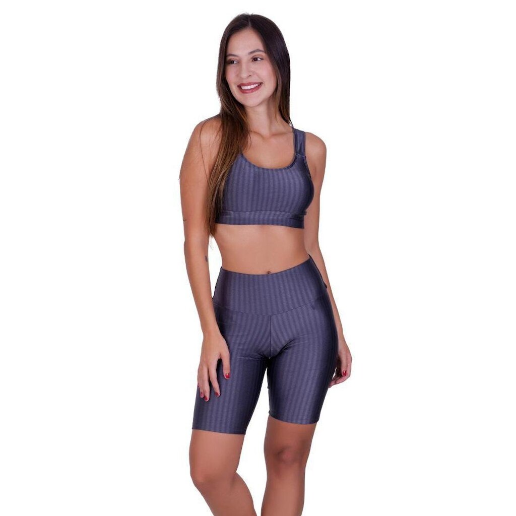 Conjunto Top e Bermuda 3D Academia Fitness Bruna