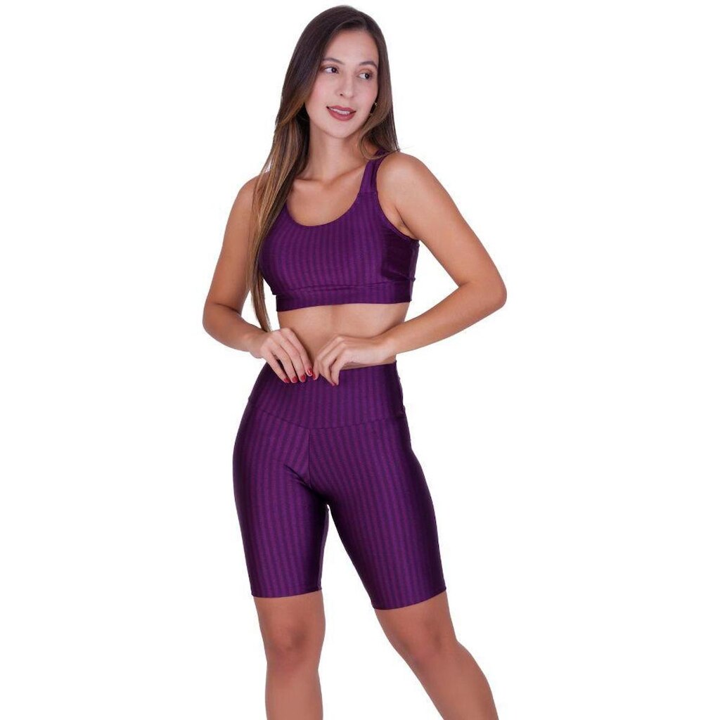 Conjunto Top e Bermuda 3D Academia Fitness Bruna