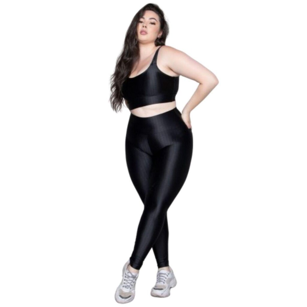 Conjunto Top e Calça Plus Size New Zig 3D Dia a Dia  Serra e Mar Bojo Treino Musculação Moda Fitness