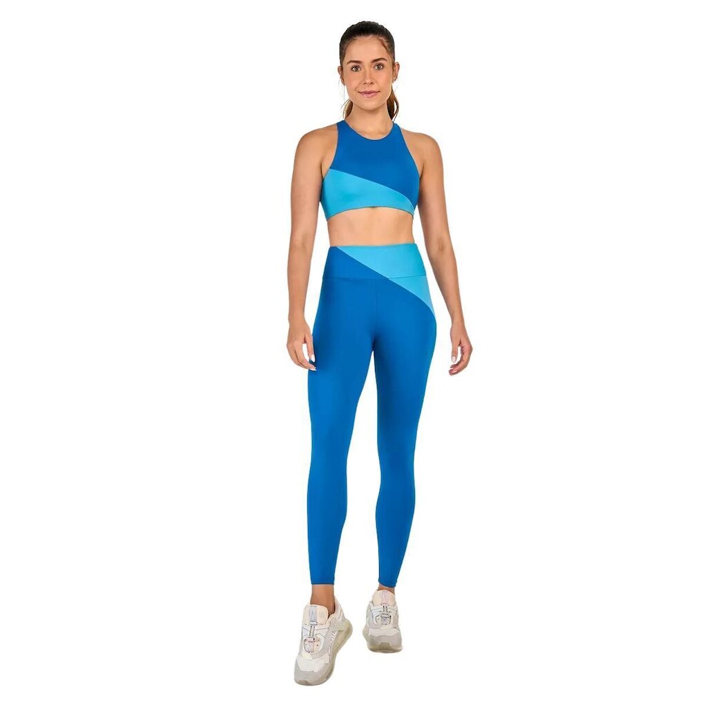 Conjunto Top E Legging Assimetrica Alto Giro Academia