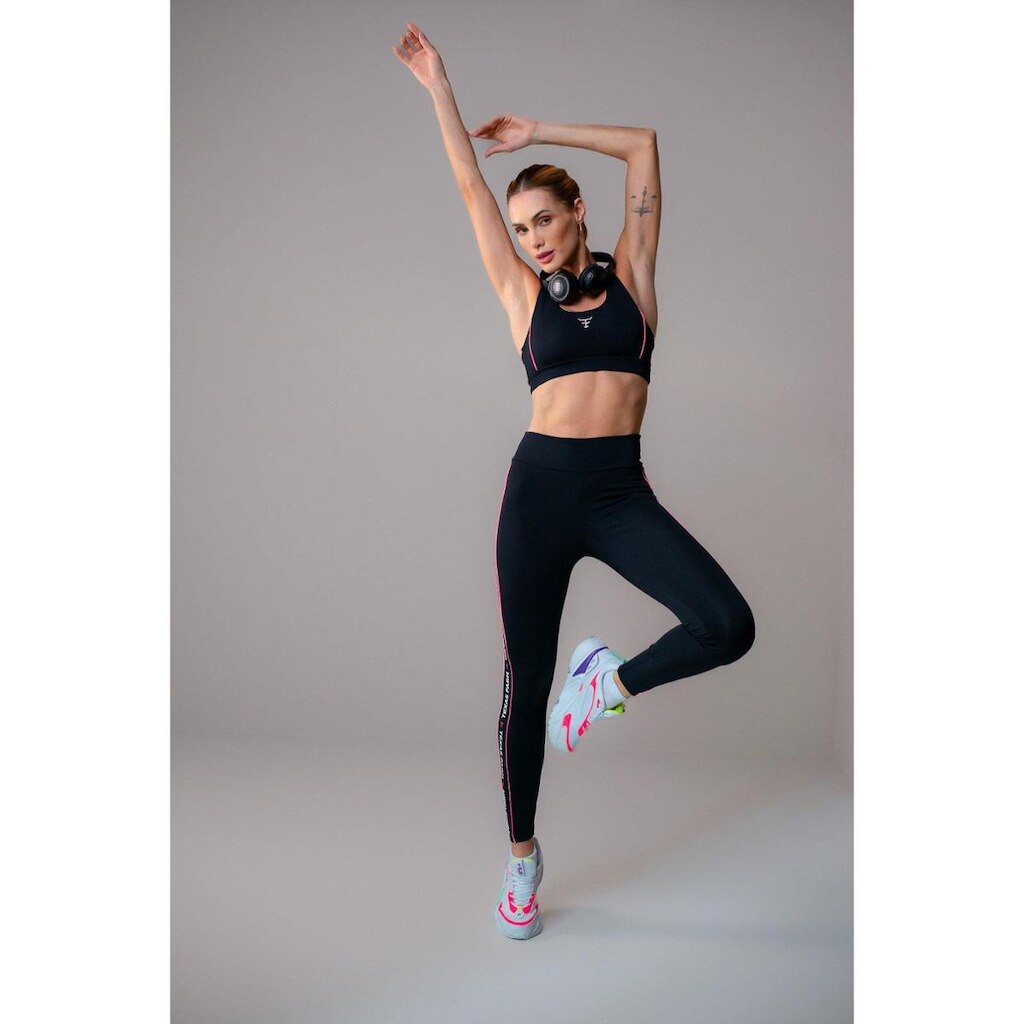 CONJUNTO TOP E LEGGING - BE AUTH - FIT003 - PRETO/ PINK