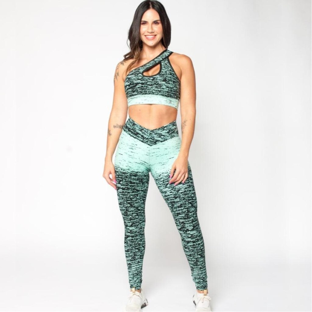 Conjunto Top e Legging BYG Jackar Poliamida Acquaril