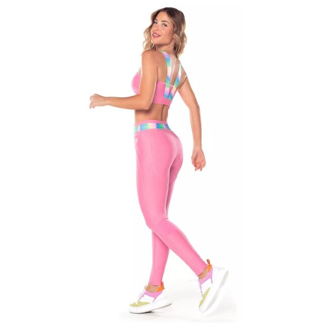 Conjunto Top E Legging Fitness Daisy Vestem Academia