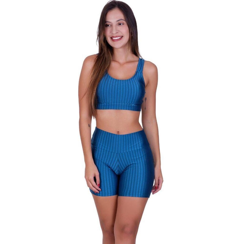 Conjunto Top e Short 3D Academia Fitness Michele