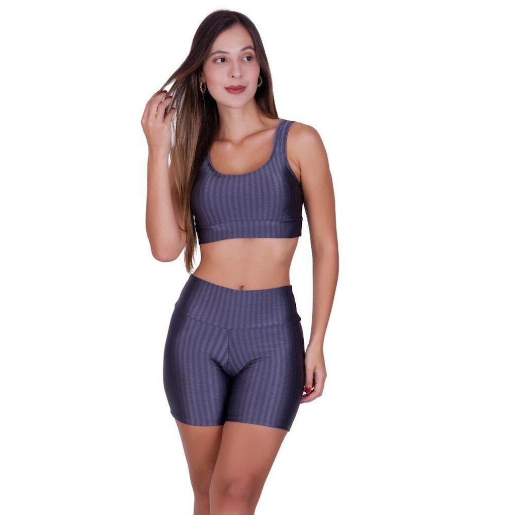 Conjunto Top e Short 3D Academia Fitness Michele