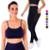 Conjunto Top fitness ALÇA FINA bojo Feminino + CALÇA leg LEGGING BOLSOS Academia Corrida 626 - Preto