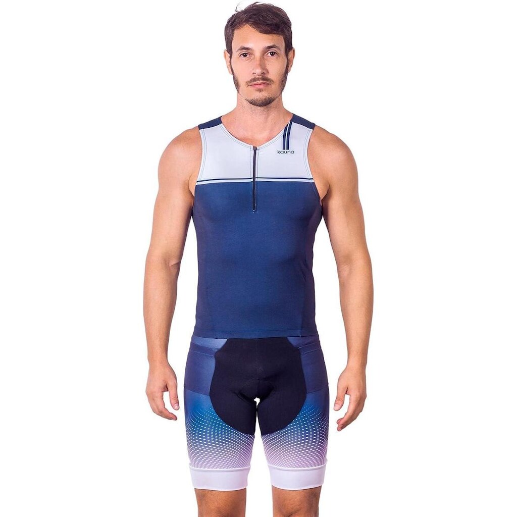 CONJUNTO TRIATHLON TOP SEM MANGAS E BERMUDA ELITE SMOOTH UV 50+ KAUNA