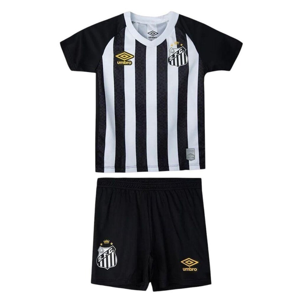 Conjunto Umbro Santos II 2025 Infantil - Preto 1