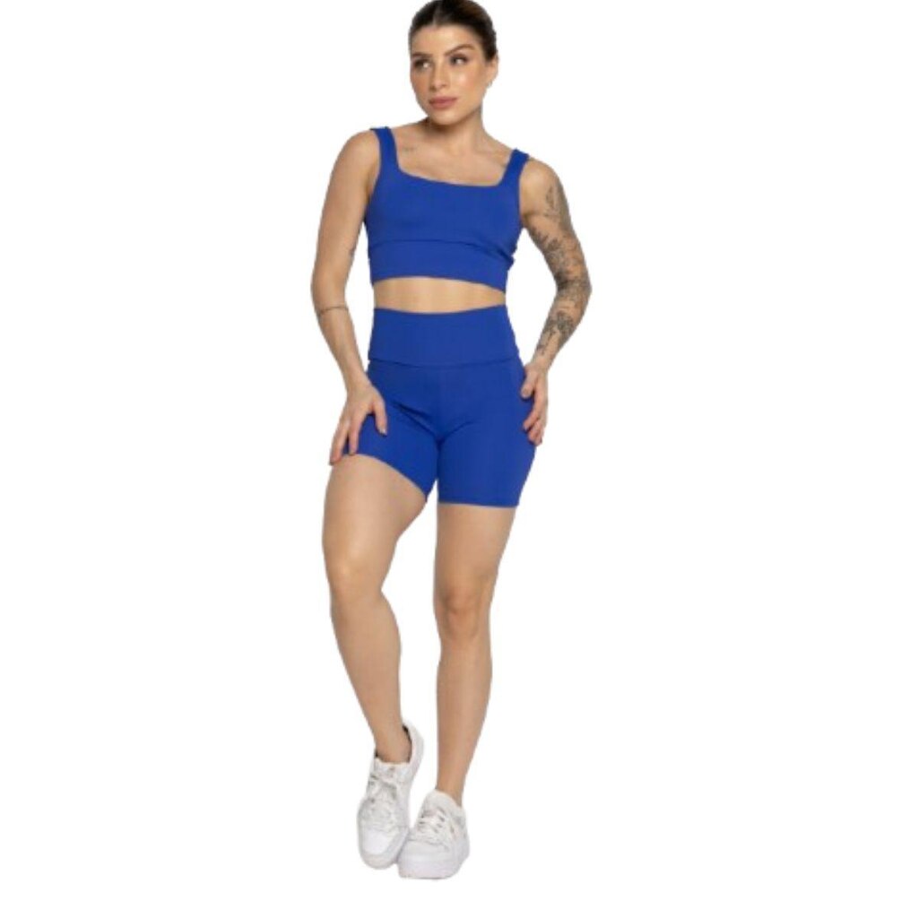 Conjunto Vekyo Top Alça Grossa + Short Smart Feminino