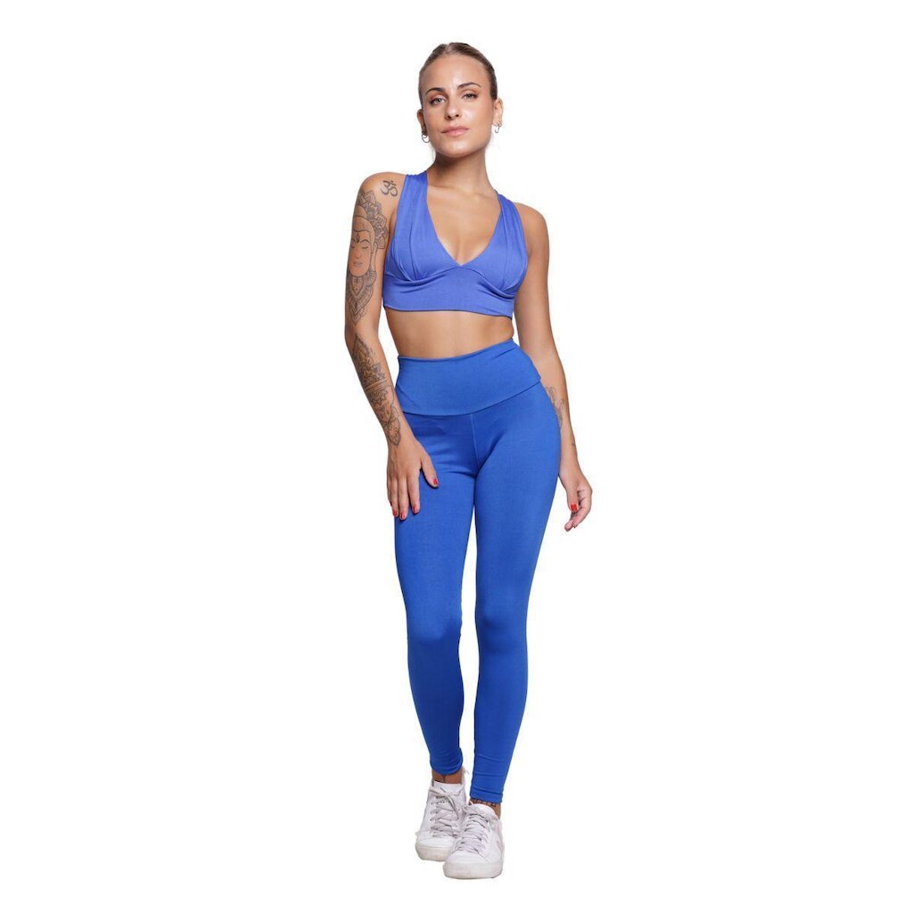 Conjunto Vekyo Top Costa Cruzada + Calça Suplex Feminino