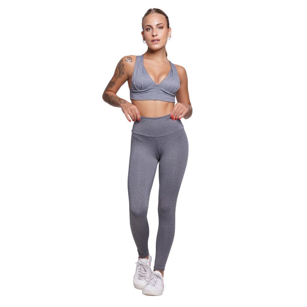 Conjunto Vekyo Top Costa Cruzada + Calça Suplex Feminino