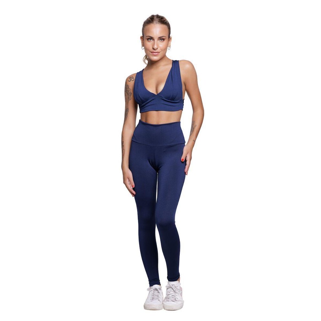 Conjunto Vekyo Top Costa Cruzada + Calça Suplex Feminino