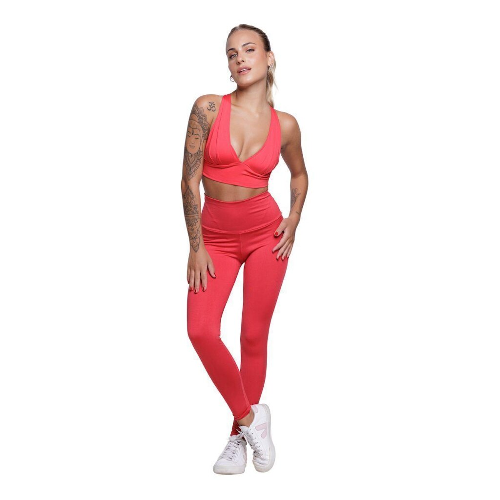 Conjunto Vekyo Top Costa Cruzada + Calça Suplex Feminino