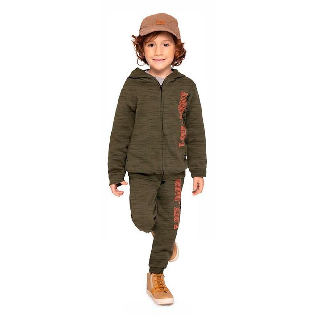 Conjunto Moletom Infantil Menino Rex Danger Cinza