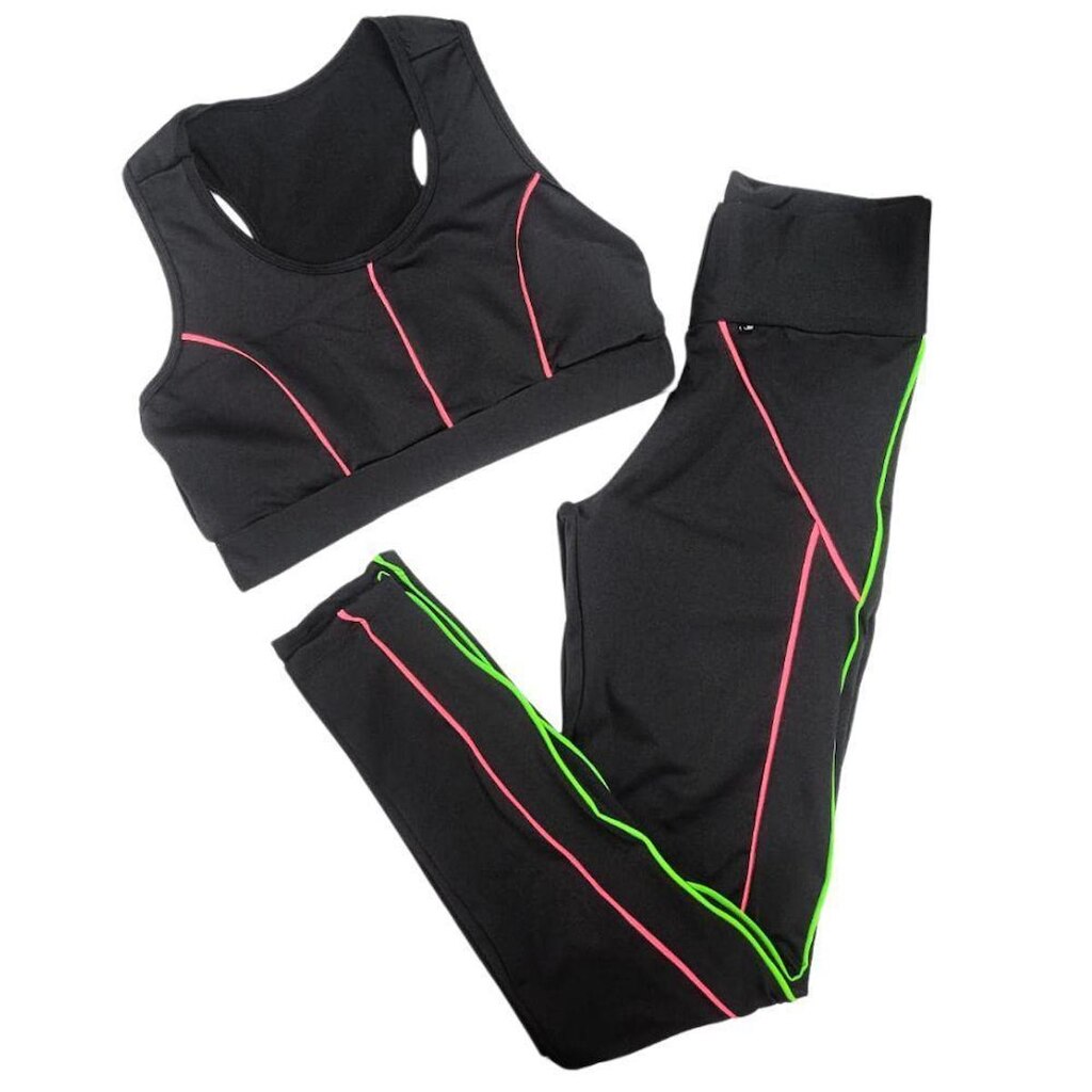 Conjuntos Calça Legging E Top Roupas Feminina Academia
