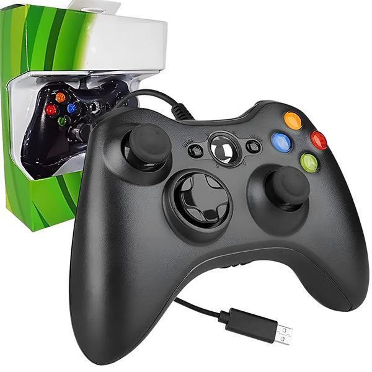 Controle Joystick Com Fio Xbox 360 Slim Compatível com Jogos Atuais