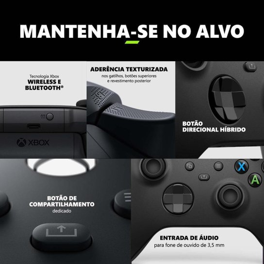 Controle para Xbox e PC sem Fio EP2-40581 Microsoft Carbon Black