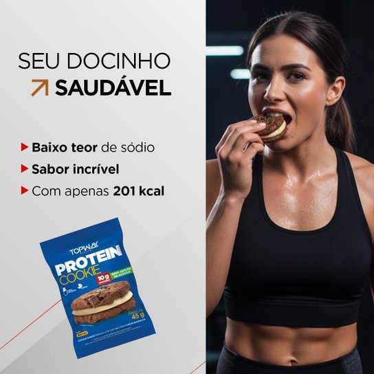 Cookies Com Proteína De Baunilha 45G Topway Caixa Com 10Un