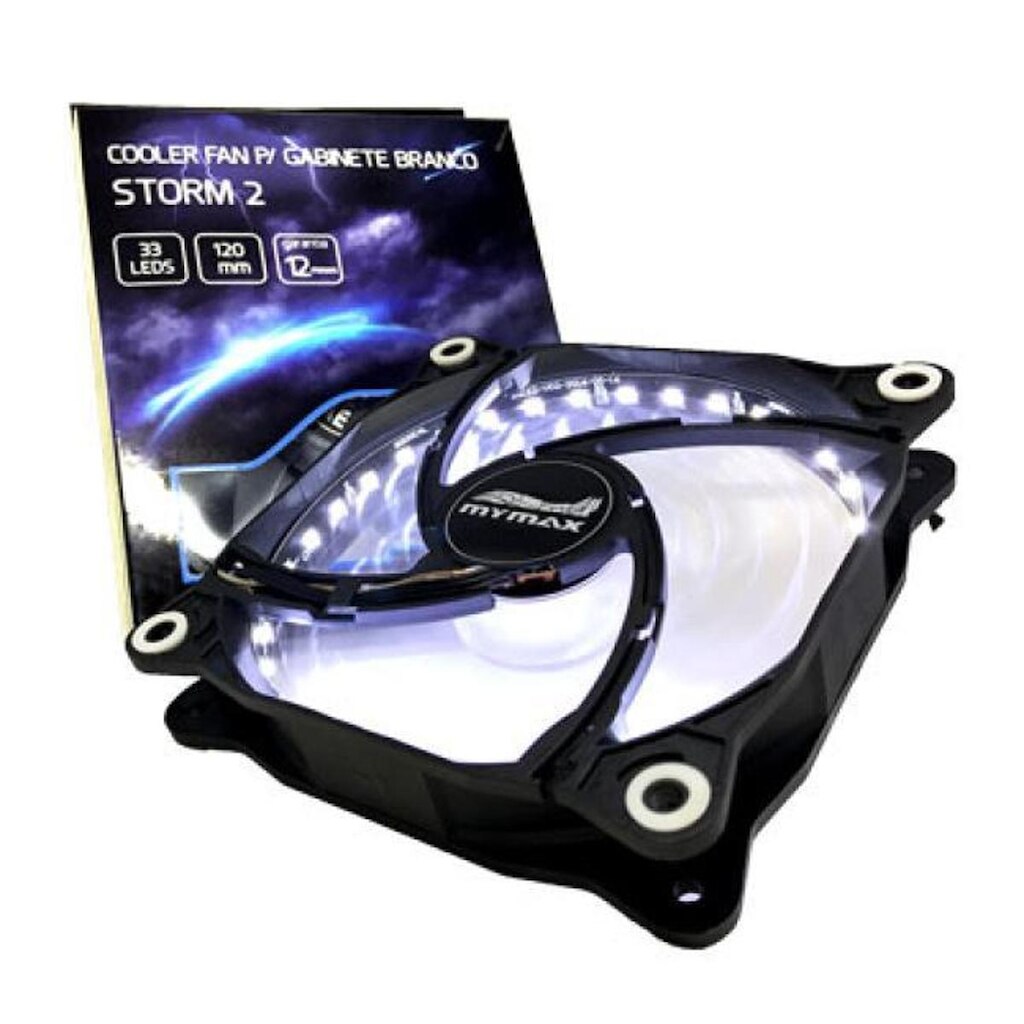 Cooler Fan 120mm Storm II - Preto LED Branco MYMAX