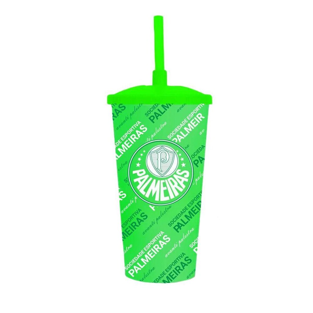 COPO BRASFOOT PALMEIRAS C/ CANUDO 500ML