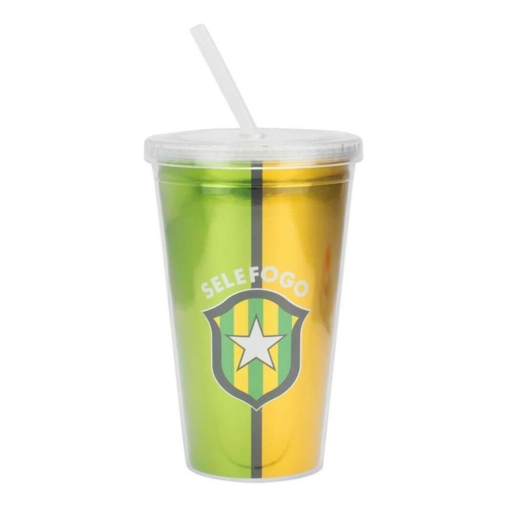 Copo Canudo Selefogo Brasil Seleção 450ml - Botafogo