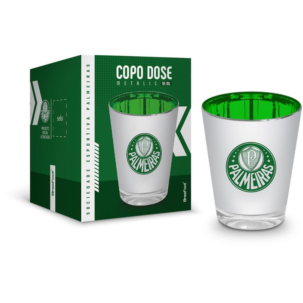 Copo De Dose Metalic Do Palmeiras 55ml