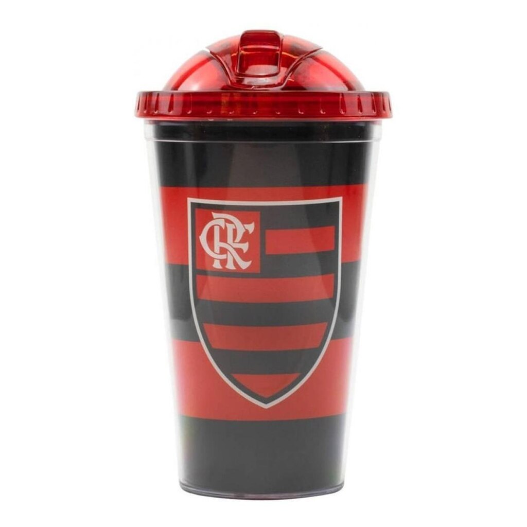 Copo De Plástico Com Canudo 450ml Flamengo