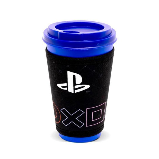 Copo Fun 550Ml Com Cinta Simbolos Playstation - Incolor