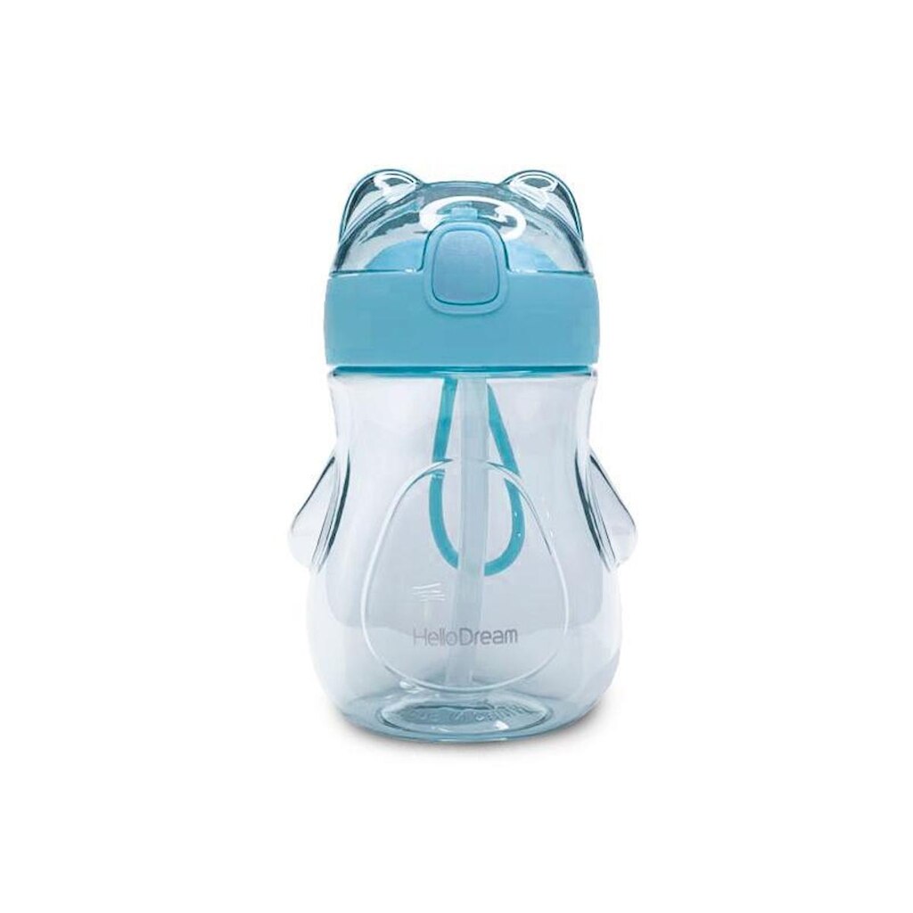 Copo Infantil 350ml de Plástico C/ Tampa e Canudo Antivazamento