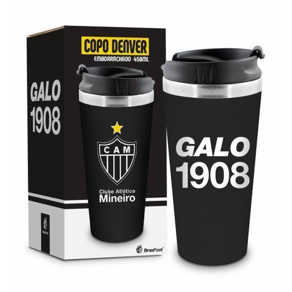 Copo Inox Emborrachado Do Atletico 450Ml
