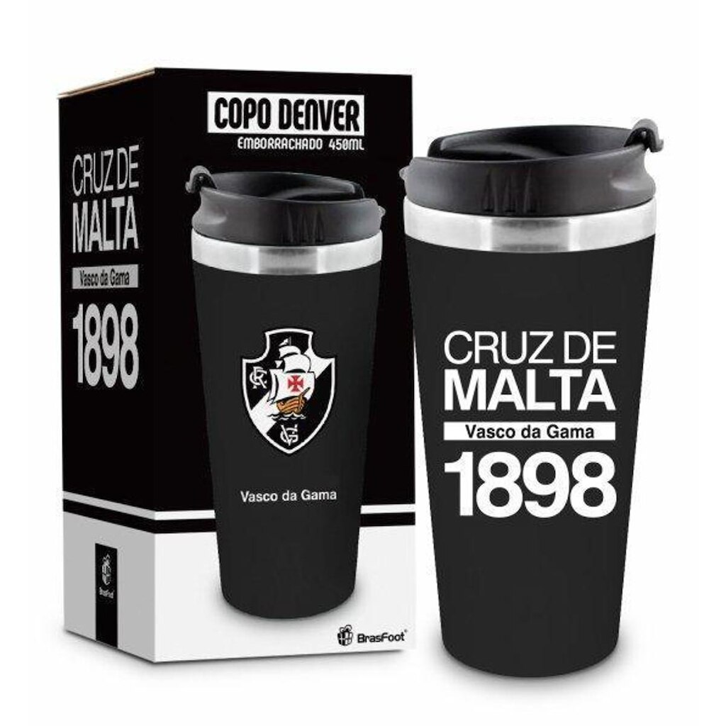 Copo Inox Emborrachado Do Vasco 450ml