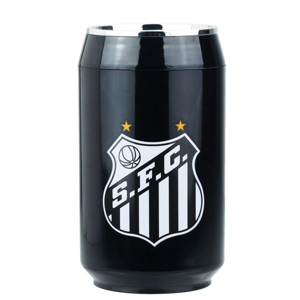 Copo Lata Plástico 280ml Santos Preto