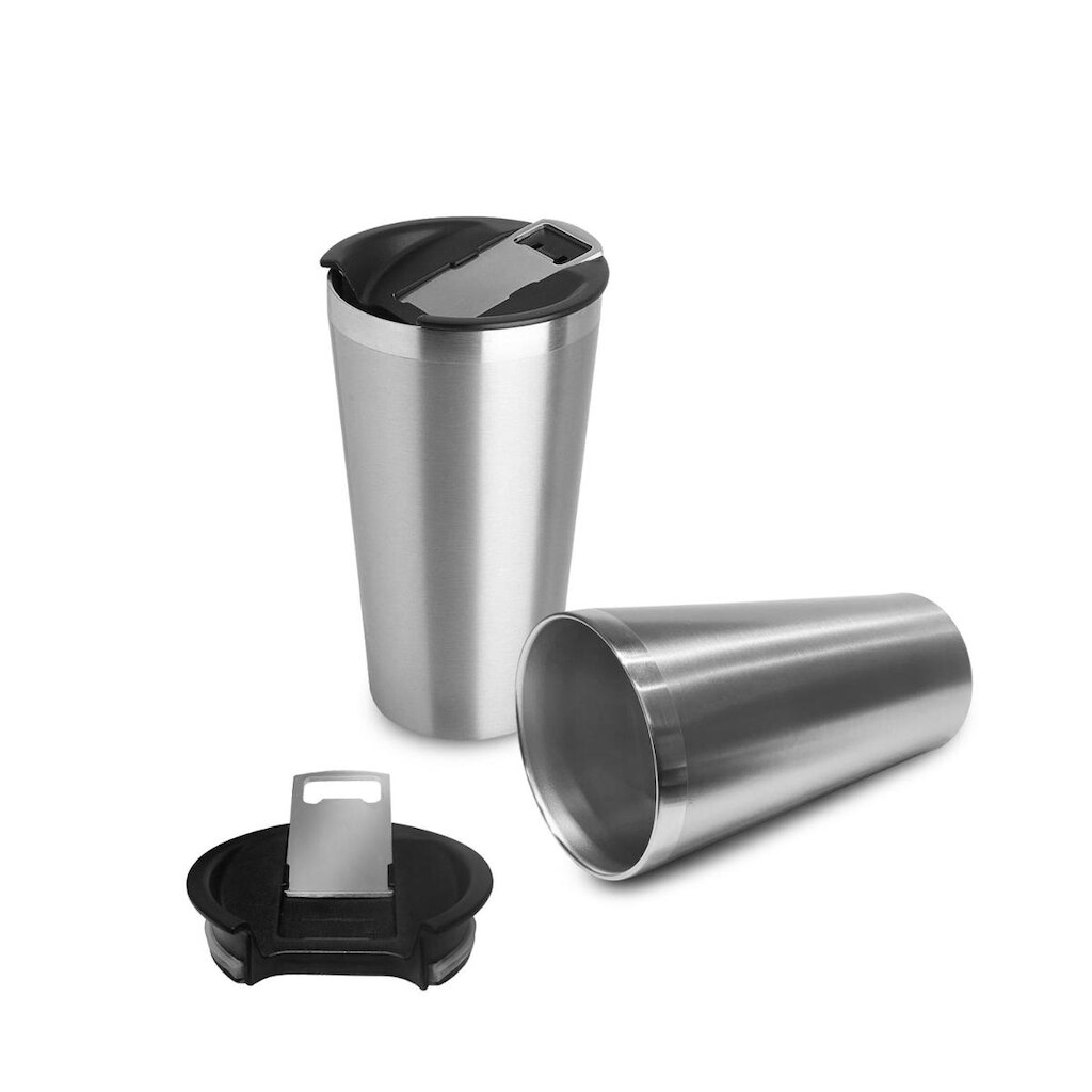 Copo Térmico 500ml Aço Inoxidável Parede Dupla C/ Abridor e Tampa